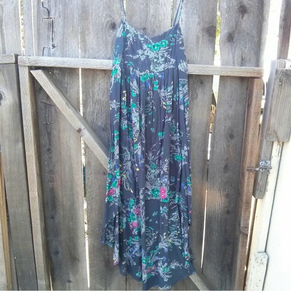 Billabong Blue Black Spaghetti Strap Maxi Sundress